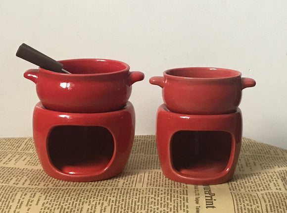 Juego de Fondue Premium en Porcelana para Queso y Chocolate
