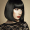 Peluca Corta Recta Bob con Flequillo - Cabello Abundante y Natural
