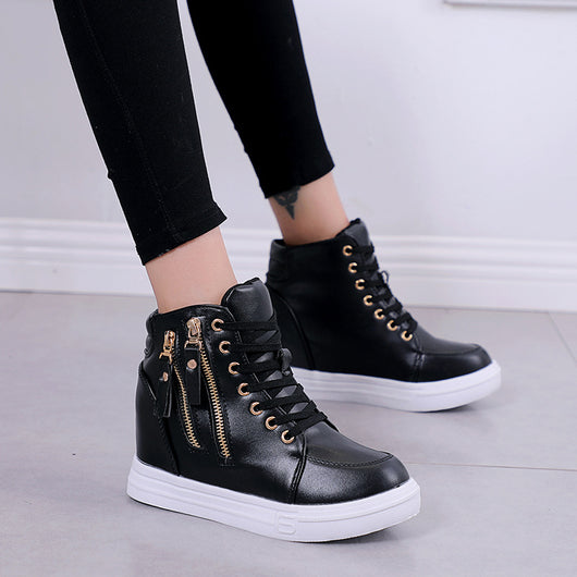 Zapatillas Deportivas Blancas Altas para Mujer - Suela Gruesa Confort - Image 18