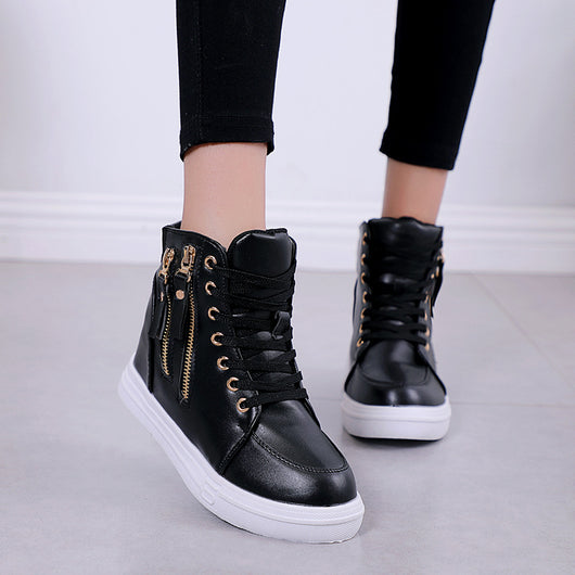Zapatillas Deportivas Blancas Altas para Mujer - Suela Gruesa Confort - Image 6