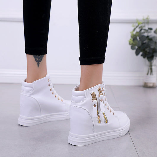 Zapatillas Deportivas Blancas Altas para Mujer - Suela Gruesa Confort - Image 7