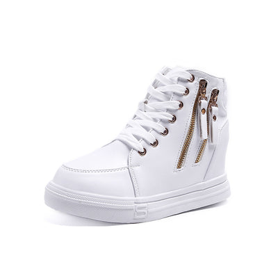 Zapatillas Deportivas Blancas Altas para Mujer - Suela Gruesa Confort - Image 8