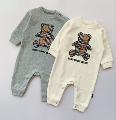 Monos y Mamelcos para Bebés Niños y Niñas - Diseño a Cuadros con Estampado de Ositos - Image 9