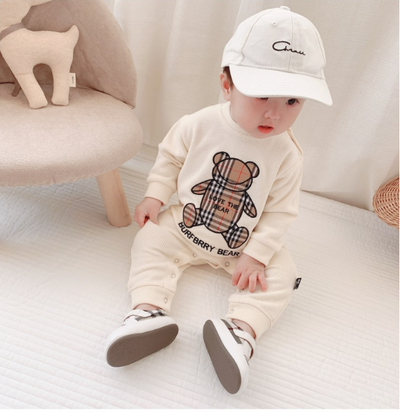 Monos y Mamelcos para Bebés Niños y Niñas - Diseño a Cuadros con Estampado de Ositos - Image 12
