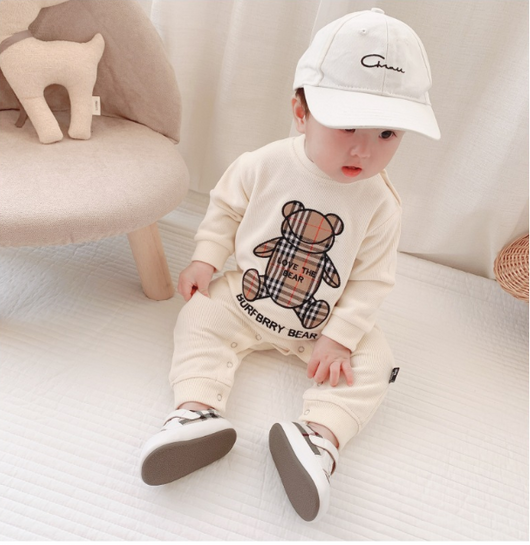 Monos y Mamelcos para Bebés Niños y Niñas - Diseño a Cuadros con Estampado de Ositos - Image 12