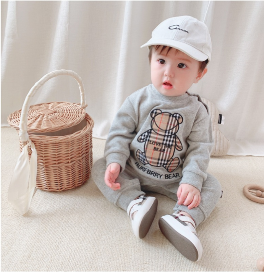 Monos y Mamelcos para Bebés Niños y Niñas - Diseño a Cuadros con Estampado de Ositos - Image 6