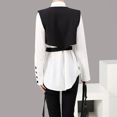 Conjunto Ejecutivo Mujer: Chaleco y Blusa Manga Larga Versátil - Image 8