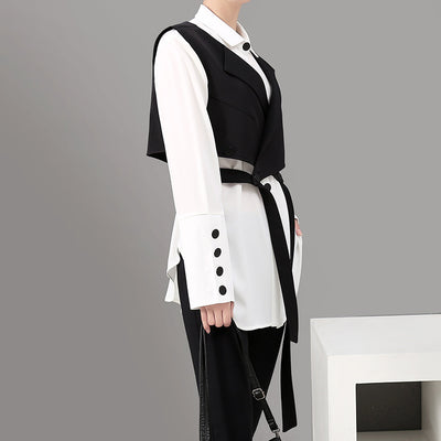 Conjunto Ejecutivo Mujer: Chaleco y Blusa Manga Larga Versátil - Image 9