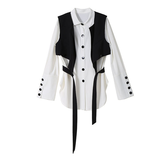 Conjunto Ejecutivo Mujer: Chaleco y Blusa Manga Larga Versátil - Image 11