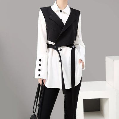 Conjunto Ejecutivo Mujer: Chaleco y Blusa Manga Larga Versátil - Image 12