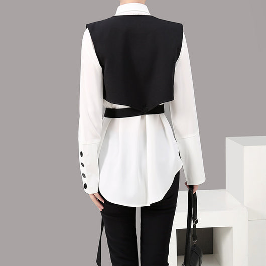 Conjunto Ejecutivo Mujer: Chaleco y Blusa Manga Larga Versátil - Image 3