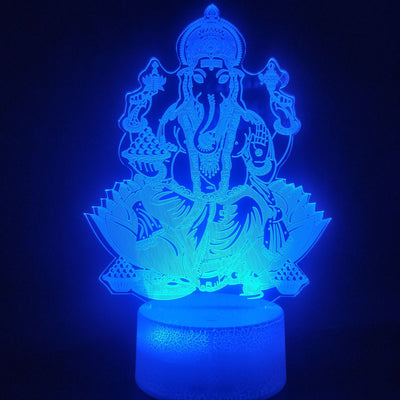 Lámpara de Mesa 3D Cabeza de Elefante Dios Mitología India - Regalo Creativo - Image 5