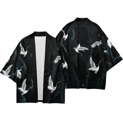 Kimono Veraniego con Estampado Digital de Grúas 3D - Bata Suelta Tipo Cardigan - Image 10