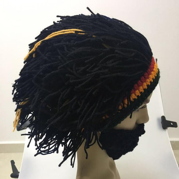 Gorro Reggae Jamaicano Rasta con Rastas Integradas - Boina Caribeña para Disfraz y Moda