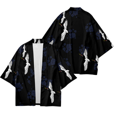 Kimono Veraniego con Estampado Digital de Grúas 3D - Bata Suelta Tipo Cardigan - Image 3