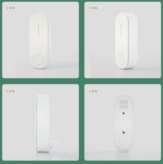 Red ultrasonic pest repellent with a power button, two-prong plug, and text "45 kHz" and "JUST FOR better space." - Image 11