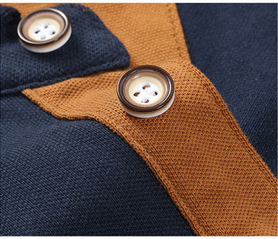 Polo Manga Larga de Algodón para Hombre - Diseño Clásico Solido - Image 9