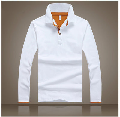 Polo Manga Larga de Algodón para Hombre - Diseño Clásico Solido - Image 11