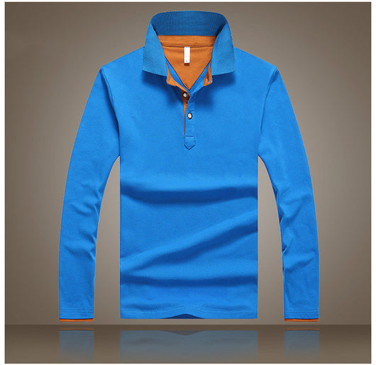 Polo Manga Larga de Algodón para Hombre - Diseño Clásico Solido - Image 10