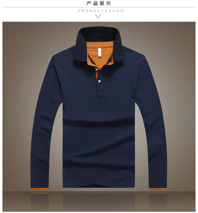 Polo Manga Larga de Algodón para Hombre - Diseño Clásico Solido - Image 8