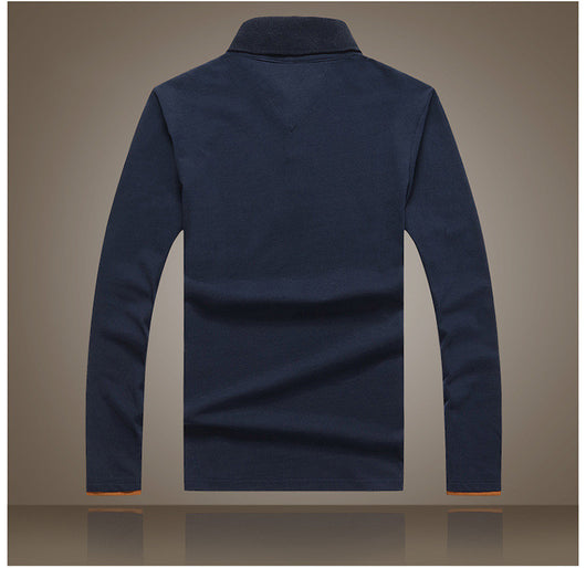 Polo Manga Larga de Algodón para Hombre - Diseño Clásico Solido - Image 13