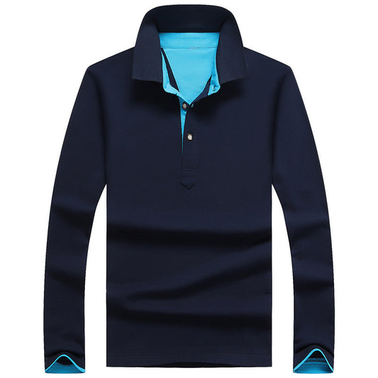 Polo Manga Larga de Algodón para Hombre - Diseño Clásico Solido