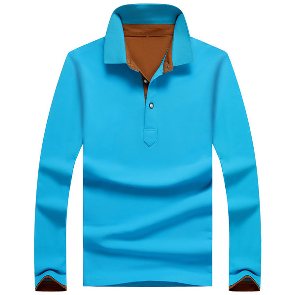 Polo Manga Larga de Algodón para Hombre - Diseño Clásico Solido