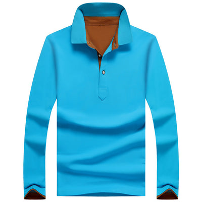 Polo Manga Larga de Algodón para Hombre - Diseño Clásico Solido - Image 2