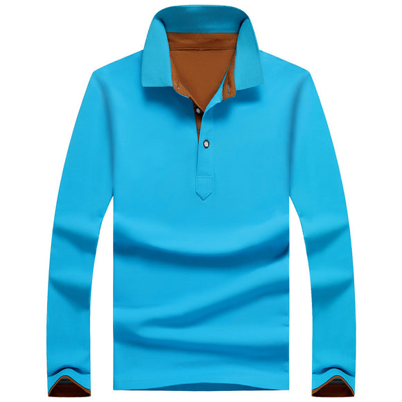 Polo Manga Larga de Algodón para Hombre - Diseño Clásico Solido