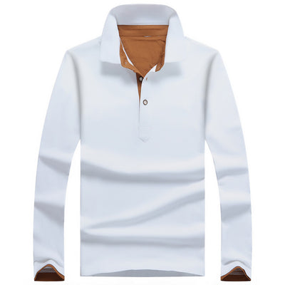 Polo Manga Larga de Algodón para Hombre - Diseño Clásico Solido - Image 4