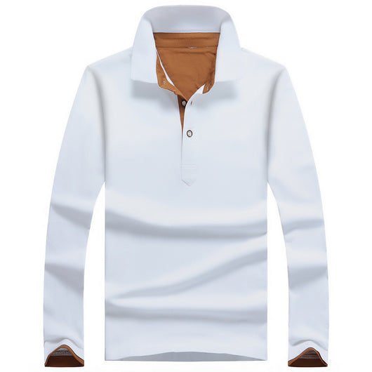 Polo Manga Larga de Algodón para Hombre - Diseño Clásico Solido - Image 4