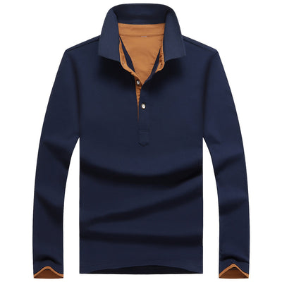 Polo Manga Larga de Algodón para Hombre - Diseño Clásico Solido - Image 6