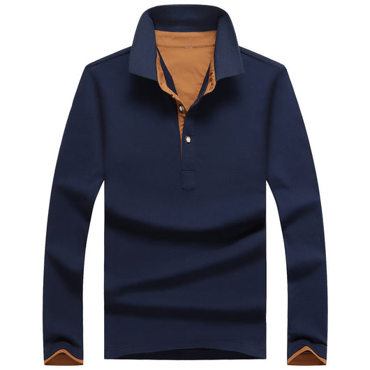 Polo Manga Larga de Algodón para Hombre - Diseño Clásico Solido - Image 6