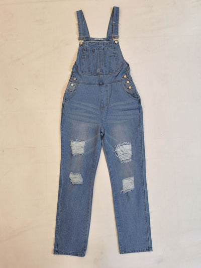 Enterizo Denim Mujer Rotos Diseño Moderno Overol Casual - Image 11
