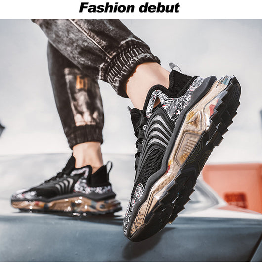 Zapatillas Deportivas Altas Camuflaje con Suela Jelly - Estilo Retro para Hombre - Image 7