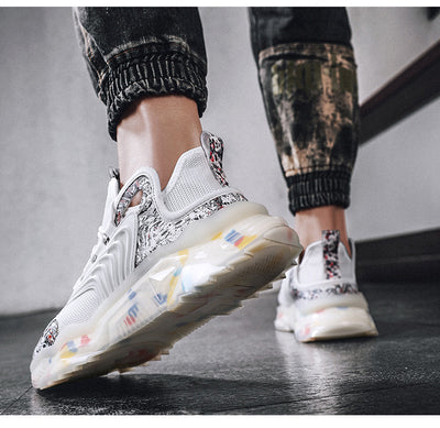 Zapatillas Deportivas Altas Camuflaje con Suela Jelly - Estilo Retro para Hombre - Image 11