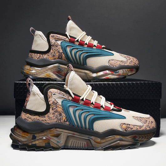 Zapatillas Deportivas Altas Camuflaje con Suela Jelly - Estilo Retro para Hombre - Image 10
