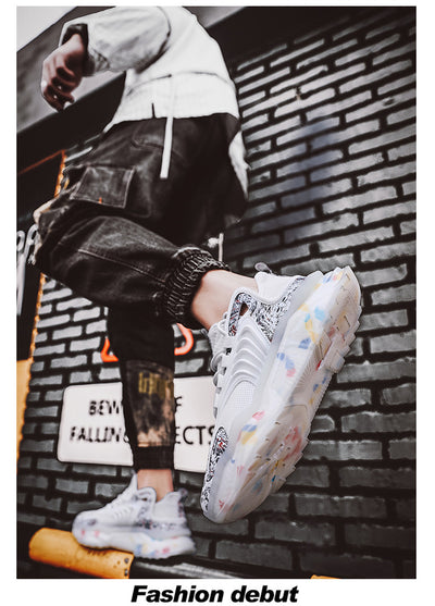 Zapatillas Deportivas Altas Camuflaje con Suela Jelly - Estilo Retro para Hombre - Image 15