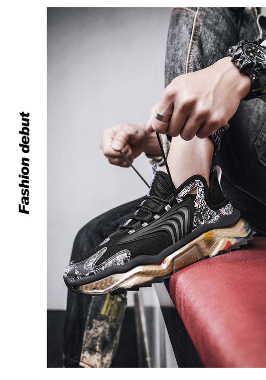 Zapatillas Deportivas Altas Camuflaje con Suela Jelly - Estilo Retro para Hombre - Image 13
