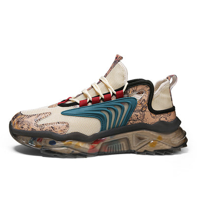 Zapatillas Deportivas Altas Camuflaje con Suela Jelly - Estilo Retro para Hombre - Image 2