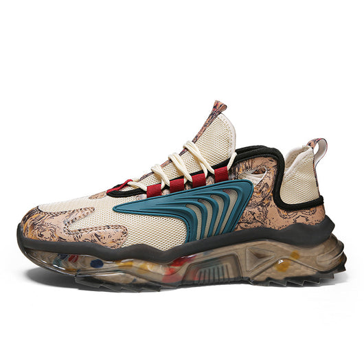 Zapatillas Deportivas Altas Camuflaje con Suela Jelly - Estilo Retro para Hombre - Image 2
