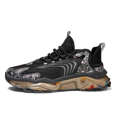 Zapatillas Deportivas Altas Camuflaje con Suela Jelly - Estilo Retro para Hombre - Image 3