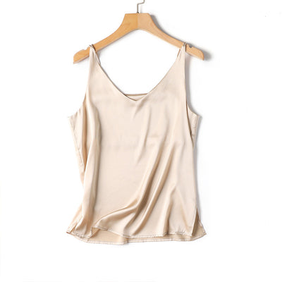 Blusa Ajustable de Seda Pura con Tirantes