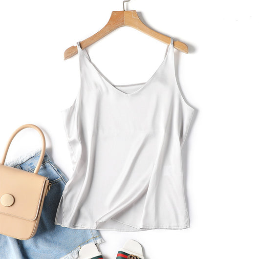 Blusa Ajustable de Seda Pura con Tirantes - Image 4