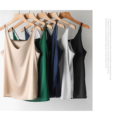 Blusa Ajustable de Seda Pura con Tirantes - Image 9