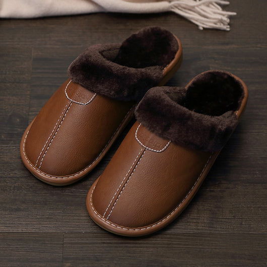 Pantuflas de Cuero con Suela Gruesa Antideslizante para el Hogar - Image 12