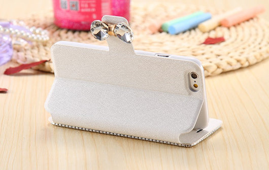 Funda Cartera Flip con Cristales Brillantes y Diamantes de Lujo - Image 3