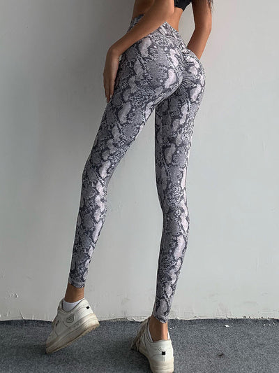 Pantalones Deportivos Estampado Leopardo Peach Cintura Alta Ajustados Elásticos - Image 13