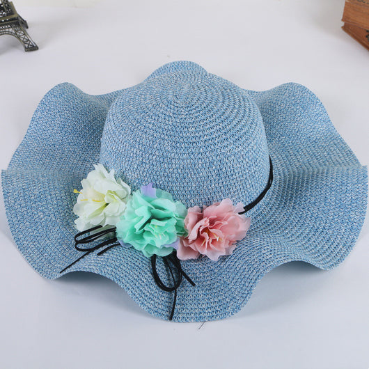 Sombrero de Playa Mujer con Flores - Protección Solar Elegante para Verano - Image 7