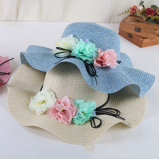 Sombrero de Playa Mujer con Flores - Protección Solar Elegante para Verano - Image 8